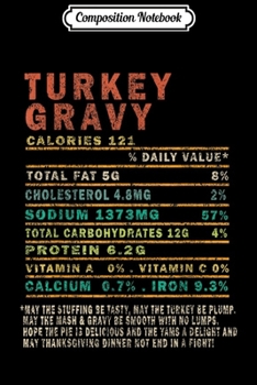 Composition Notebook: Thanksgiving Turkey Gravy Nutritional Facts Funny Vintage  Journal/Notebook Blank Lined Ruled 6x9 100 Pages