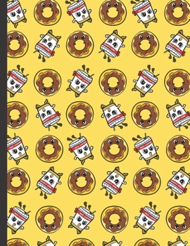 Paperback Three Year Monthly Planner and Calendar 2020-2022: Happy Frosted Donuts and Angry Hot Coffee on Yellow Background Cover. Great Date Schedule Journal f Book