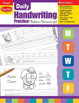 Paperback Daily Handwriting Practice: Modern Manuscript, Kindergarten - Grade 6 Teacher Edition Book