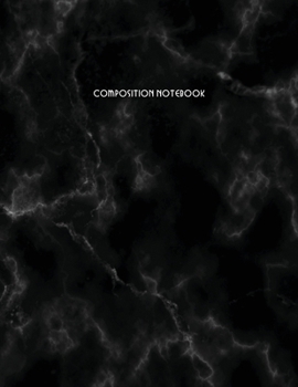 Paperback Composition Notebook: Faux Black Marble Texture Cover Design, Wide Rule Lines and Numbered Pages Book