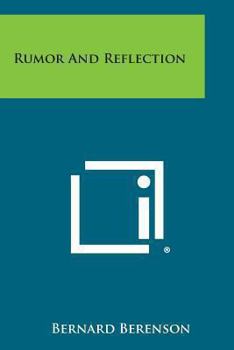 Paperback Rumor and Reflection Book
