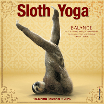 Mini-Disc Sloth Yoga 2026 Mini Wall Calendar Book
