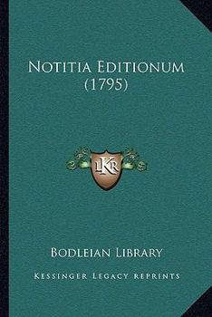 Paperback Notitia Editionum (1795) [Latin] Book