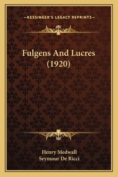 Paperback Fulgens And Lucres (1920) Book