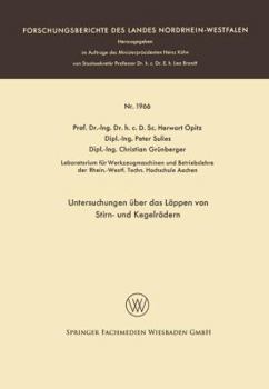 Paperback Untersuchungen Über Das Läppen Von Stirn- Und Kegelrädern [German] Book