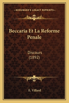 Paperback Beccaria Et La Reforme Penale: Discours (1892) [French] Book