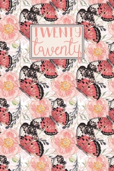 Paperback 2020: Diary A5 Week to View on 2 Pages - Weekly Horizontal Planner Journal - Pink Butterfly & Flowers Pattern Book