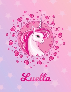 Luella: Unicorn Large Blank Primary Sketchbook Paper | Pink Purple Magical Horse Personalized Letter L Initial Custom First Name Cover | Drawing ... | Art Sketch Book| Create & Learn to Draw
