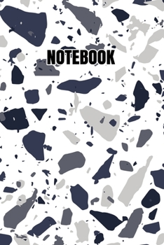 Notebook: Terrazzo Notebook with Elegant Gold Lettering | Marble & Gold 6x9 College Ruled 100 Page Journal Notebook Diary or Composition Book. Version 8