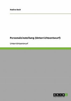 Paperback Personaleinstellung (Unterrichtsentwurf) [German] Book