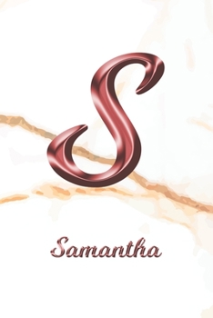 Paperback Samantha: Sketchbook - Blank Imaginative Sketch Book Paper - Letter S Rose Gold White Marble Pink Effect Cover - Teach & Practic Book