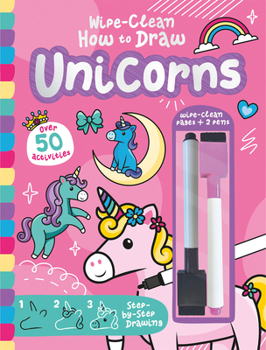 Hardcover Wipe-Clean How to Draw Unicorns Book