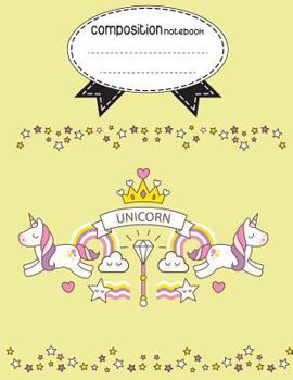 Paperback Composition Notebook, 8.5 x 11, 110 pages: unicorn yellow: (School Notebooks) Book