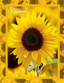 Notebook: Yellow Sunflower Beautiful Flower Writing Journal Notebook Unlined / Unruled Blank Paper For Notes 100 pages Large (8.5 x 11)