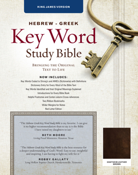 Leather Bound Hebrew-Greek Key Word Study Bible: KJV Edition, Brown Genuine Goat Leather Book