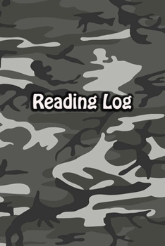 Reading Log: Book Review Journal Notebook Gift For Book Lovers Adults Boys Girls Kids - Reader Record and Share | Gray Camo Texture Cover