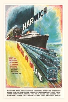 Paperback Vintage Journal Harwich to Hook of Holland Travel Poster Book