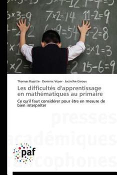 Paperback Les Difficultés d'Apprentissage En Mathématiques Au Primaire [French] Book