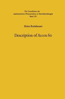 Paperback Handbook for Automatic Computation: Description of ALGOL 60 Book