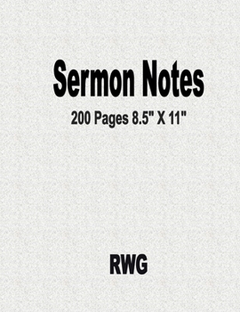 Paperback Sermon Notes: 200 Pages 8.5" X 11" Book