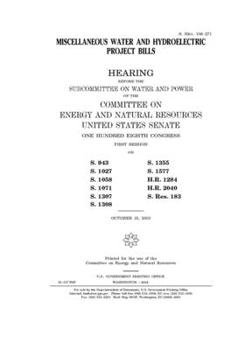 Miscellaneous water and hydroelectric project bills