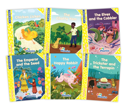 Paperback Jolly Phonics Folktales Yellow Readers (Level 2) Complete Set (1-6): In Print Letters (American English Edition) Book