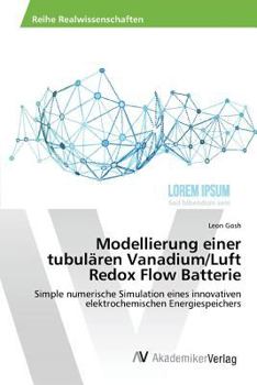 Paperback Modellierung einer tubulären Vanadium/Luft Redox Flow Batterie [German] Book