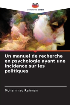 Paperback Un manuel de recherche en psychologie ayant une incidence sur les politiques [French] Book