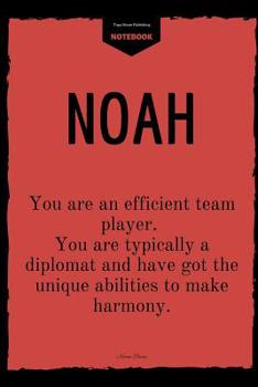 Noah: Personalized Name with Citation Cover Notebook : Perfect Gift for Boys and Man