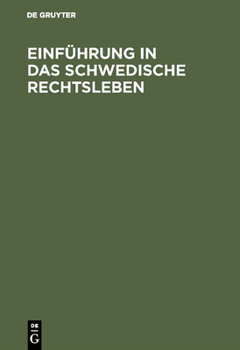 Hardcover Einführung in das schwedische Rechtsleben [German] Book