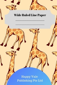 Paperback Cute Giraffe Theme Wide Ruled Line Paper Book