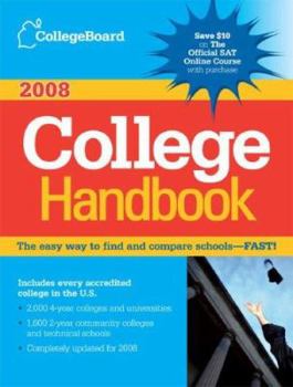 Paperback The College Board College Handbook 2008 Book