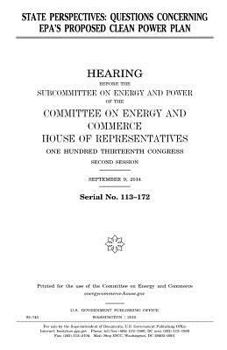 Paperback State perspectives: questions concerning EPA's proposed clean power plan Book