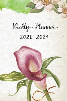 Paperback Weekly Planner 2020-2021: Red Lovely Floral Design Weekly and Monthly Planner - Perfect Gift for Girl Women Friends and Colleagues Book