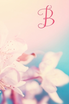 B: Monogram Initial Notebook and diary with pink floral design