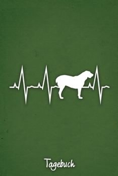 Tagebuch: Grünes liniertes Alabai Hunde Journal Herzschlag ca DIN A5 weiß liniert 110 Seiten (German Edition)