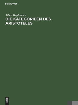 Hardcover Die Kategorieen des Aristoteles [German] Book