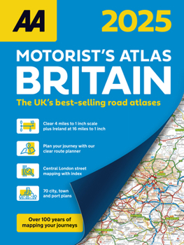 Paperback AA Motorists Atlas Britain 2025 Spiral Book