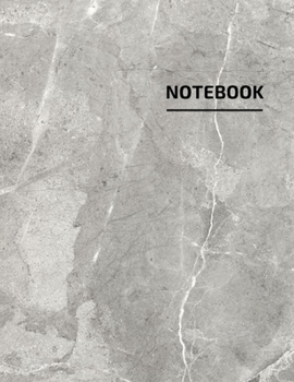 Paperback Notebook: trendy Marble with black Lettering - Marble Journal - 110 College-ruled Pages - 8.5 x 11 - ( Journal, Notebook, Diary, Book