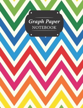 Paperback Graph Paper Notebook: Rainbow Chevron Grid Paper Quad Ruled 5 Squares Per Inch Large Graphing Paper For Math Science 8.5" By 11" Book