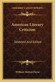 Paperback American Literary Criticism: Selected And Edited Book