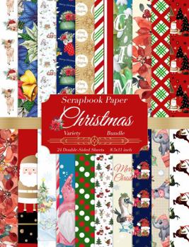 Paperback Christmas Scrapbook Paper Variety Bundle: 24 Holiday Themed Double-Sided Sheets (48 pages): 8.5”x11” Scrapbooking Paper for Artistic Journals, Decoupage, Collage & More, Patterns & Backgrounds Book