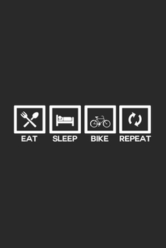 Eat sleep bike repeat: 6x9 Bicycle | dotgrid | dot grid paper | notebook | notes