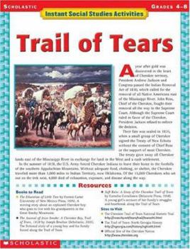 Paperback Instant Social Studies Activities: Trail of Tears Book