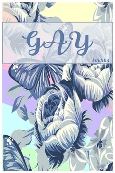 Gay Agenda: notebook for LGBT 6 by 9, colorful flower and large blank line journal