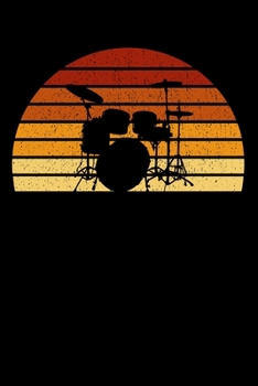 Drummer Notebook: Vintage Sunset Drumming 6 x 9 Dotted Dot Grid Journal Gift For Drummers And Percussionists (108 Pages)