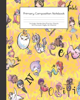 Paperback Primary Composition Notebook: Alphabet Kids -Grades K-2 - Handwriting Practice Paper-Primary Ruled With Dotted Midline - 100 Pgs 50 Sheets - Premium Book