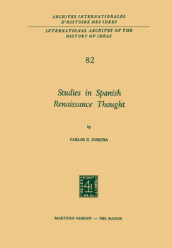 Hardcover Studies in Spanish Renaissance Thought Book