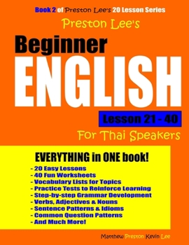 Paperback Preston Lee's Beginner English Lesson 21 - 40 For Thai Speakers Book