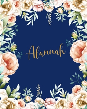 Alannah Dotted Journal: Memo Dotted Grid Bullet Journal Field Notes Creative Personalized Custom Name Journaling Notebook Writing Cute Pretty Flowers Blue Gift For Thankgiving Birthday Valentines